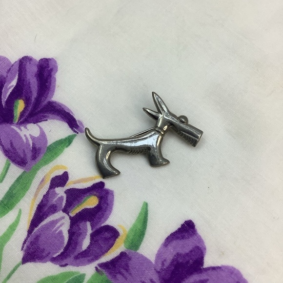 Vintage J Coro Terrier Brooch Minimalist Line Art Design - Picture 3 of 6
